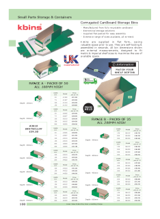 Small Parts Storage And Containers